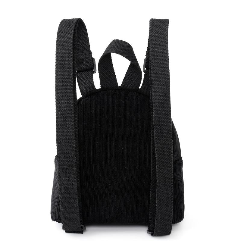 Mini Corduroy Bag Solid Backpack Women's Backpack Adjustable Strap