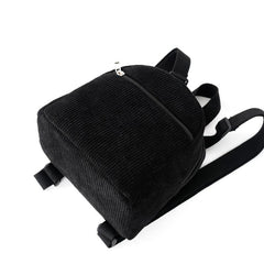 Mini Corduroy Bag Solid Backpack Women's Backpack Adjustable Strap