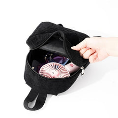 Mini Corduroy Bag Solid Backpack Women's Backpack Adjustable Strap