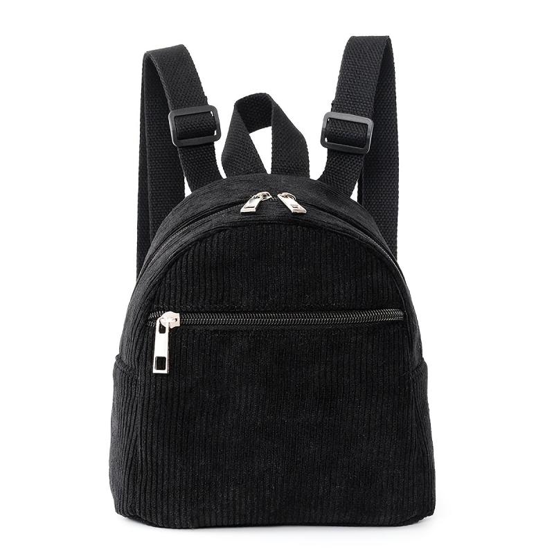 Mini Corduroy Bag Solid Backpack Women's Backpack Adjustable Strap