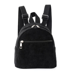 Mini Corduroy Bag Solid Backpack Women's Backpack Adjustable Strap