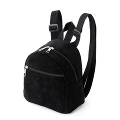 Mini Corduroy Bag Solid Backpack Women's Backpack Adjustable Strap