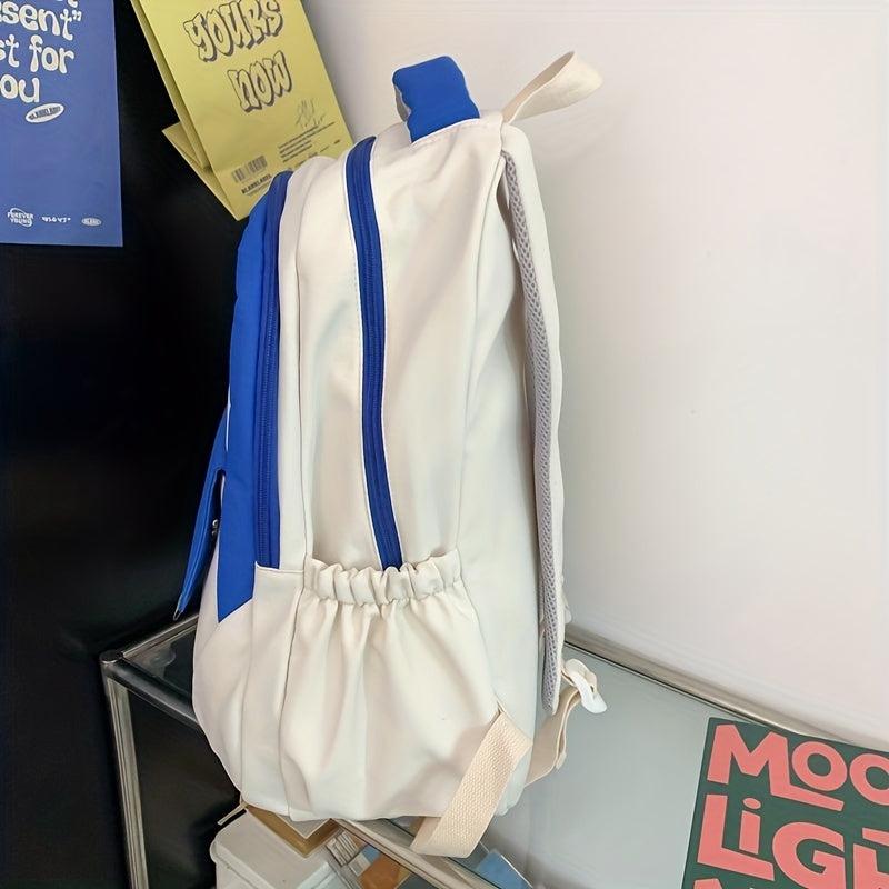 Contrast Backpack With Flog Pendant for Girls
