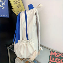 Contrast Backpack With Flog Pendant for Girls