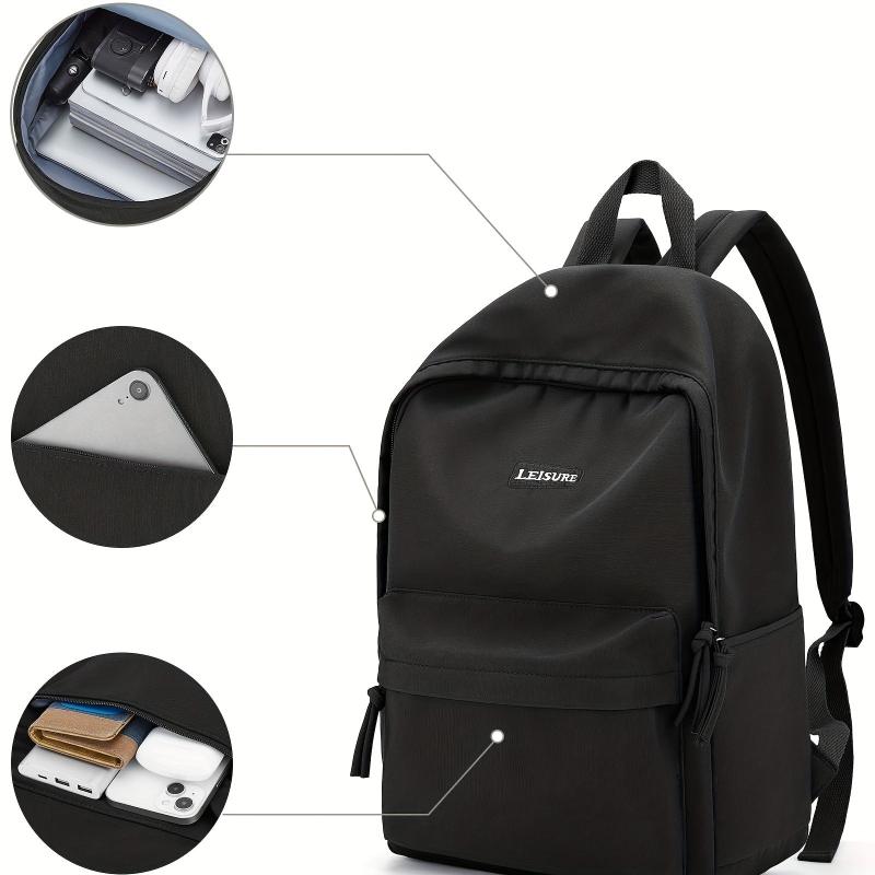 Solid Schoolbag Men Women College Student Junior High School Student Backpack