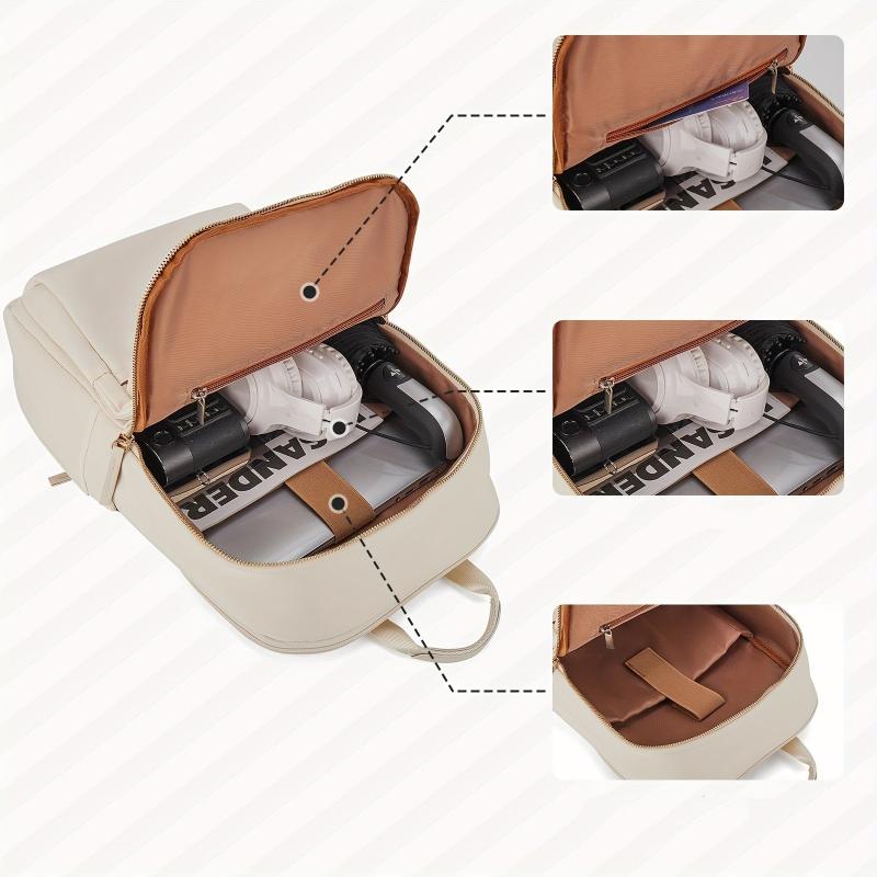 Solid Backpack Large Capacity Bag Travel Backpack for Students