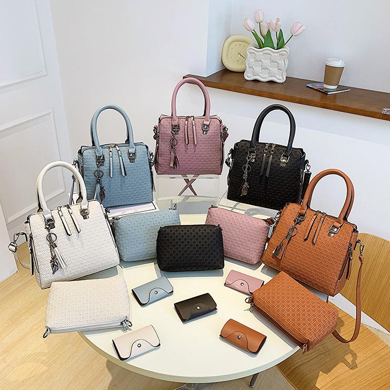 3pcs Crossbody Bag Handbag Coin Purse Set Women's Bags Embossed Pattern
