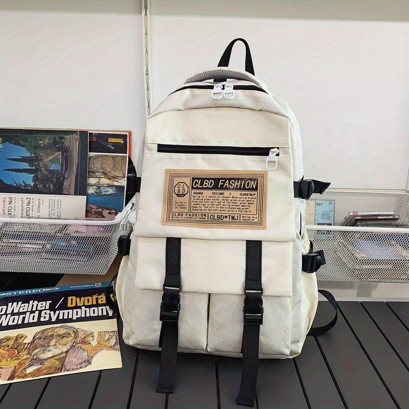 Casual Large Capacity Letter Patch Backpack Student Backpack