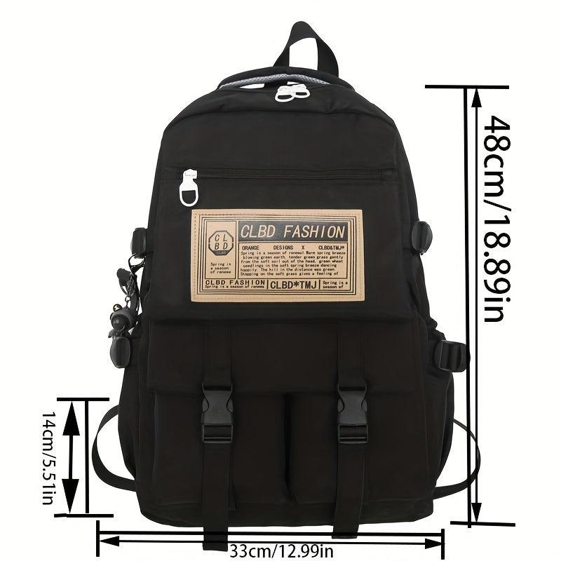 Casual Large Capacity Letter Patch Backpack Student Backpack