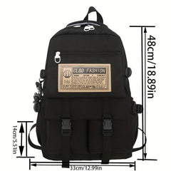 Casual Large Capacity Letter Patch Backpack Student Backpack