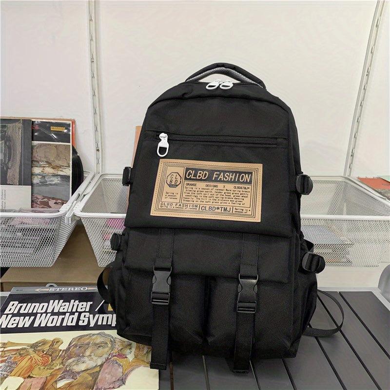 Casual Large Capacity Letter Patch Backpack Student Backpack