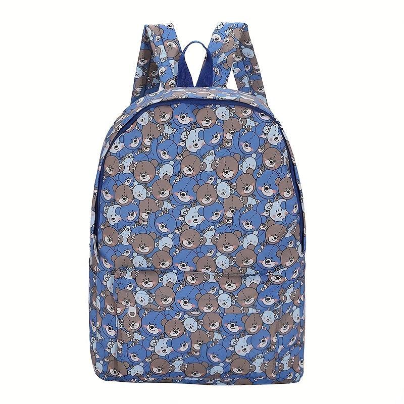 Bear Pattern Backpack for Travel Students Large Capacity Bag