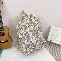 Bear Pattern Backpack for Travel Students Large Capacity Bag