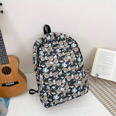 Bear Pattern Backpack for Travel Students Large Capacity Bag