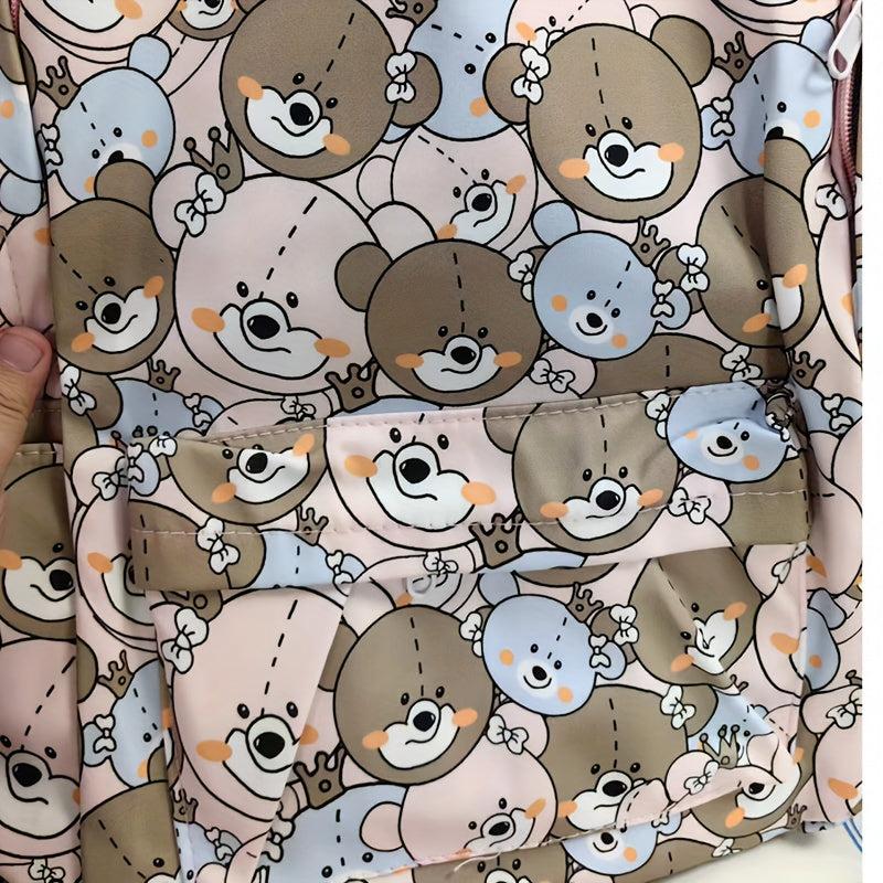 Bear Pattern Backpack for Travel Students Large Capacity Bag