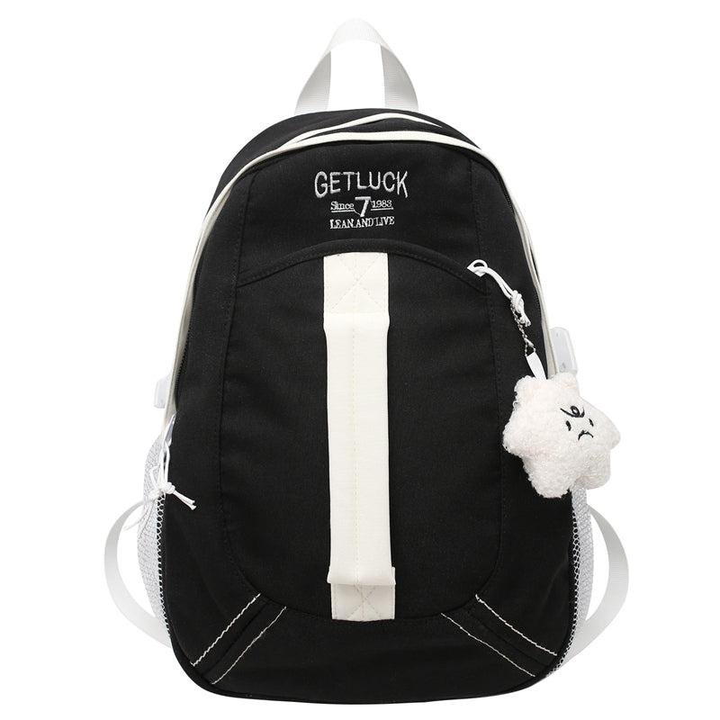 Leisure Nylon Backpack College Couple Retro Style SchoolBag