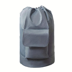 Grey Backpack Drawstring Bag Laundry Bag For Students Travel