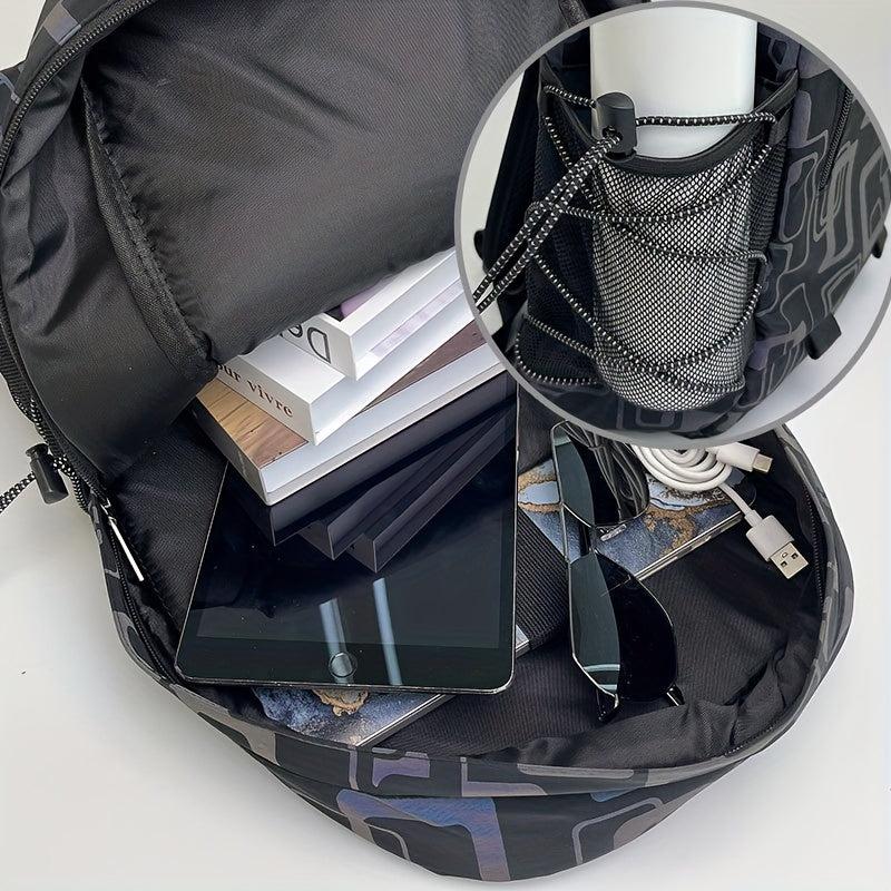 Casual Reflective Backpack 35 56 cm School Bag with Laptop Pocket
