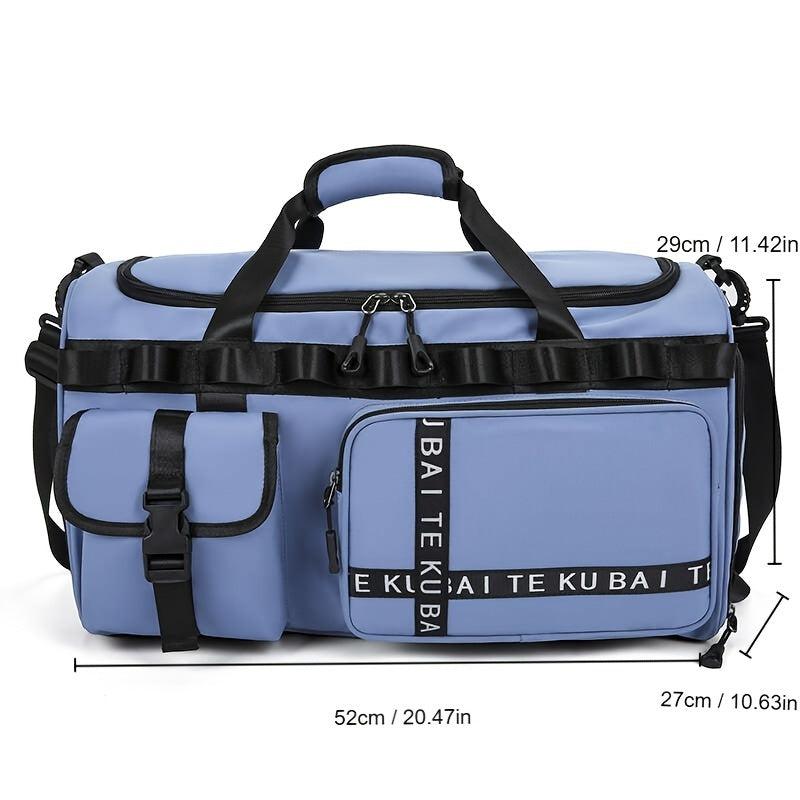 Cyan Backpack Travel Bag Large Capacity with Shoe Storage