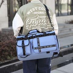 Cyan Backpack Travel Bag Large Capacity with Shoe Storage