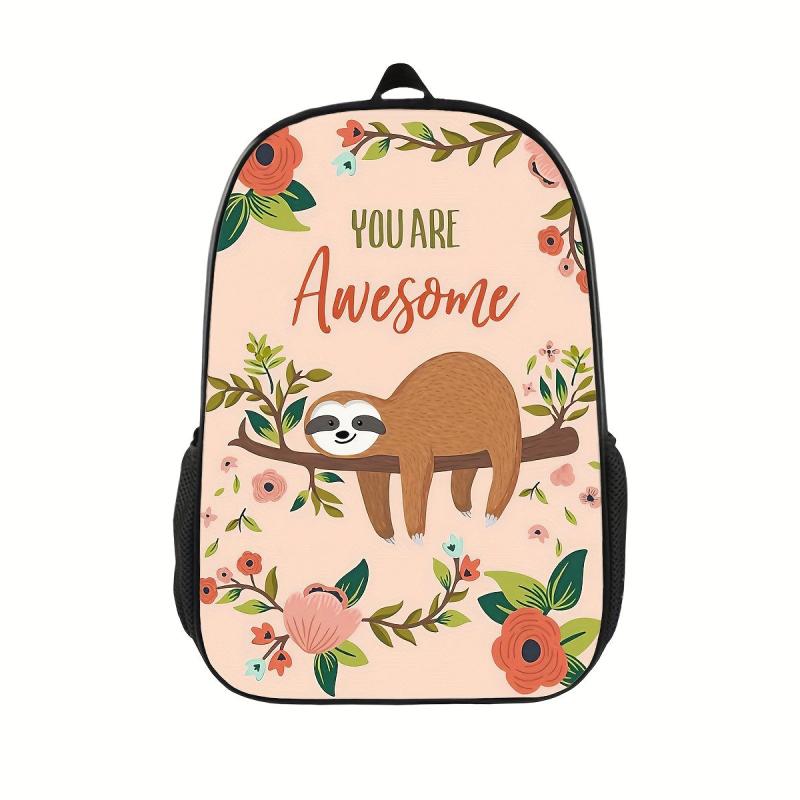 Cartoon Print Backpack Lightweight School Bag For Teens Boys Girls