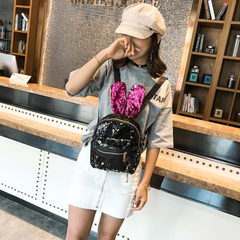 Rabbit Ear Shape Backpack With Purple Sequins PU Backpack