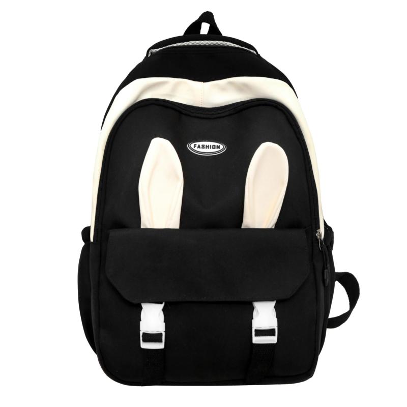 Rabbit Ears Schoolbag Girl's Backpack Preppy High School Lightweight Solid