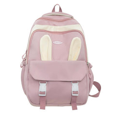 Rabbit Ears Schoolbag Girl's Backpack Preppy High School Lightweight Solid