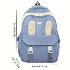 Rabbit Ears Schoolbag Girl's Backpack Preppy High School Lightweight Solid