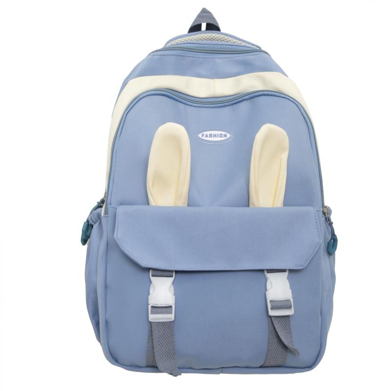 Rabbit Ears Schoolbag Girl's Backpack Preppy High School Lightweight Solid