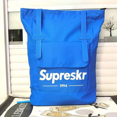 Superskr Pattern Drawstring Backpack Solid Outdoor Travel Bag