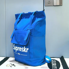 Superskr Pattern Drawstring Backpack Solid Outdoor Travel Bag