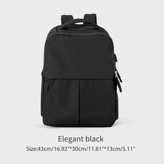 Men's Large Capacity Computer Backpack with USB Charging Port
