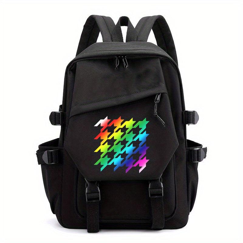 Houndstooth Bird Pattern Backpack School Bag
