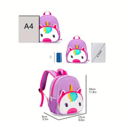 Unicorn Shark Backpack for Kindergarten Students