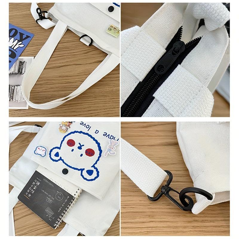 Cartoon Bear Shoulder Bag Large Capacity Tote Bag