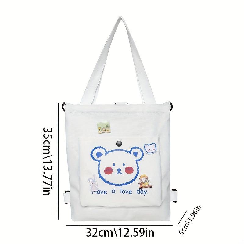 Cartoon Bear Shoulder Bag Large Capacity Tote Bag