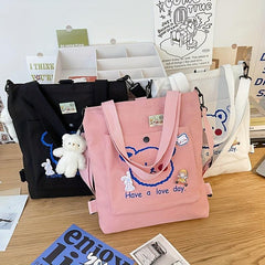 Cartoon Bear Shoulder Bag Large Capacity Tote Bag