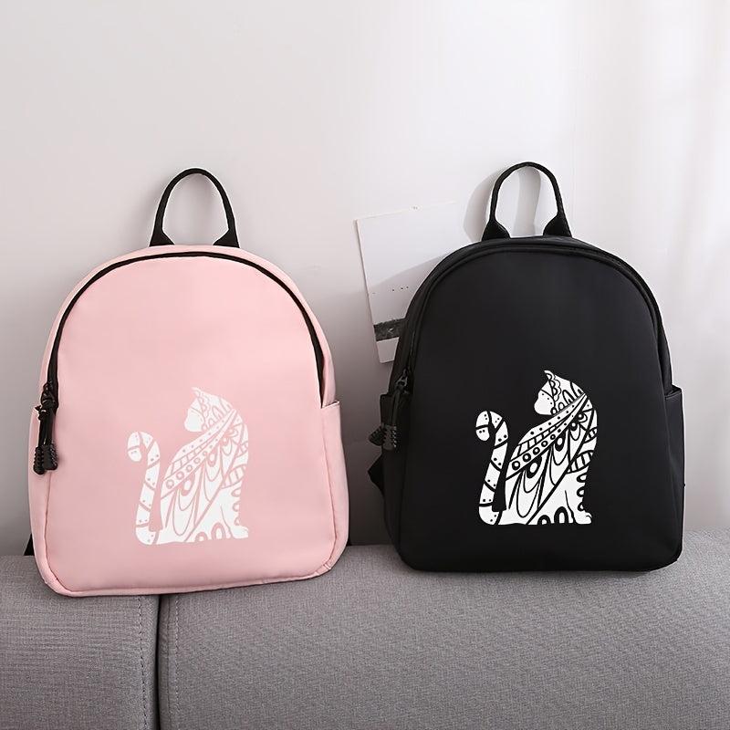 Cat Print Outdoor Backpack Men Women Travel Medium Oxford Backpack