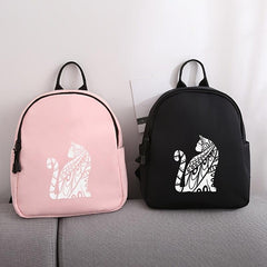 Cat Print Outdoor Backpack Men Women Travel Medium Oxford Backpack