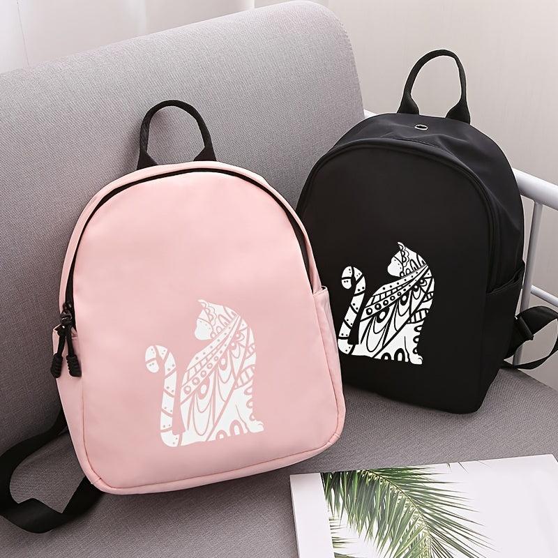 Cat Print Outdoor Backpack Men Women Travel Medium Oxford Backpack