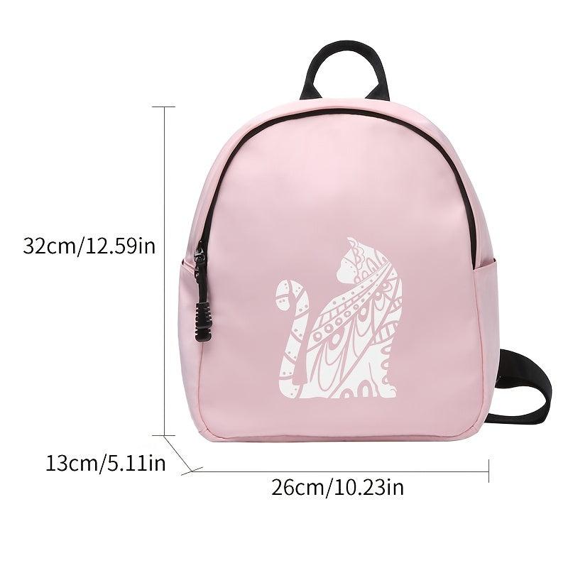 Cat Print Outdoor Backpack Men Women Travel Medium Oxford Backpack