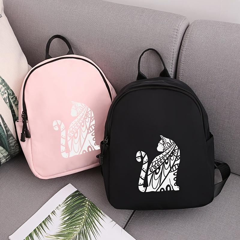 Cat Print Outdoor Backpack Men Women Travel Medium Oxford Backpack
