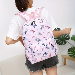 Print Backpack Double Shoulder Bag High School Junior High School School Bag