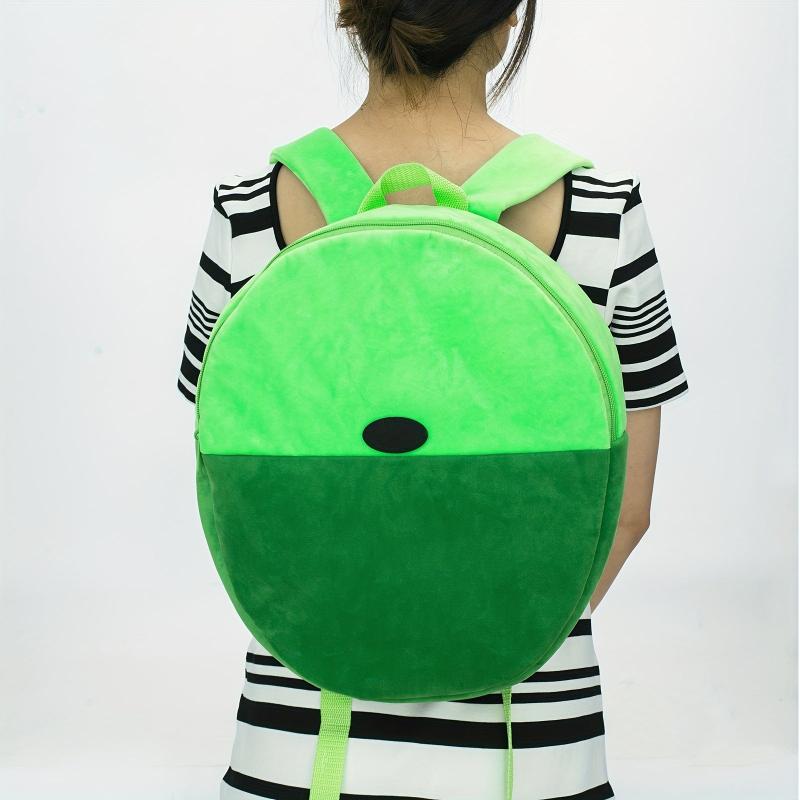 Green Backpack Adjustable Strap Casual Zipper Bag Students Schoolbag