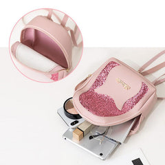 Kitten Head Pattern Backpack With Sequins for Students and Travel
