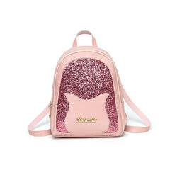 Kitten Head Pattern Backpack With Sequins for Students and Travel