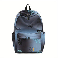 Letter Pattern Backpack Causal Gradient Large Capacity Student Schoolbag