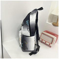Letter Pattern Backpack Causal Gradient Large Capacity Student Schoolbag
