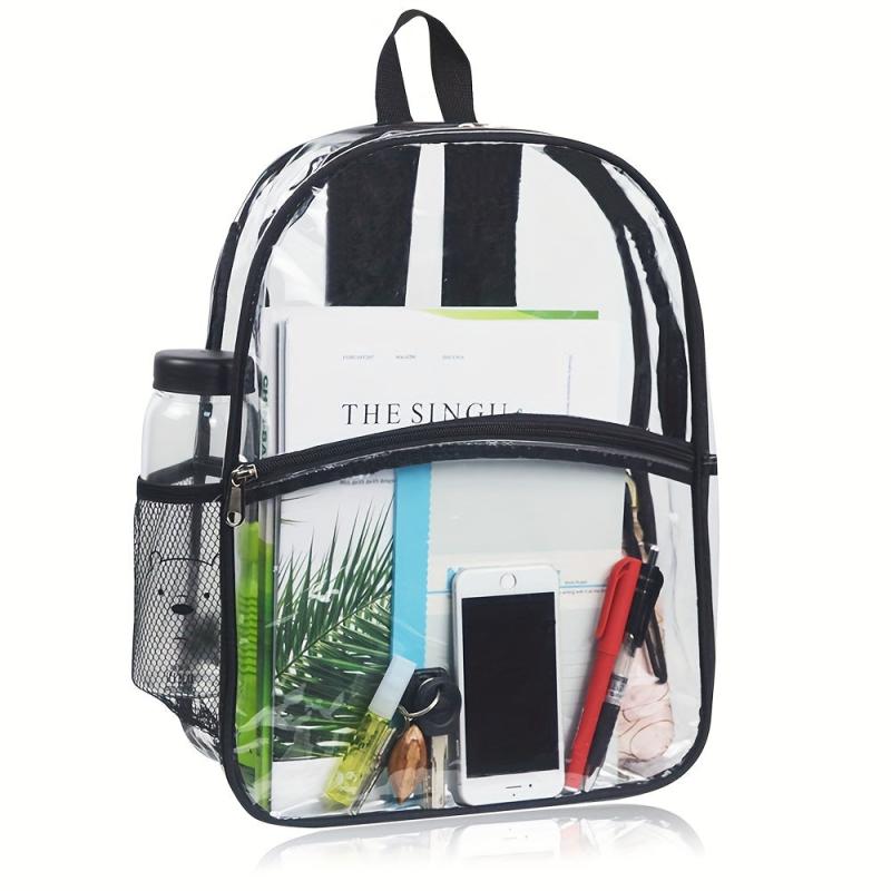 Transparent PVC Backpack for School Work Sports Travel